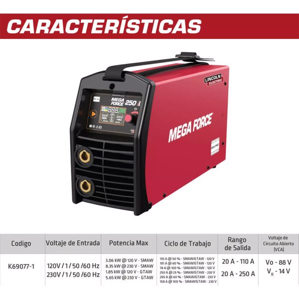 lincoln-megaforce-250-datasheet